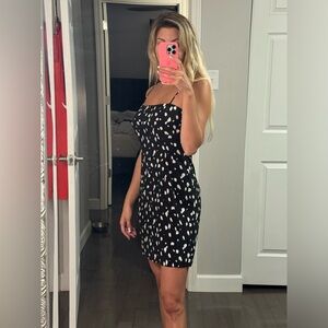 Bardot Black and White Polkadot Dress